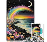 Puzzle del Ponte dell'Arcobaleno per adolescenti, difficili da completare ma divertenti e divertenti con poster abbinato e foglio di quiz 50x75cm
