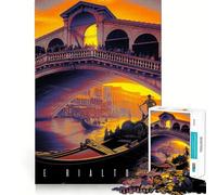 Puzzle del Ponte di Rialto di Venezia,1000 pezzi,per ragazzi,gioco stimolante per la mente,montaggio sicuro e stabile,divertimento assicurato per tutta la famiglia,attività serale (50x75cm)