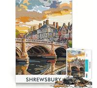 Puzzle del ponte di Shrewsbury da 1000 pezzi per ragazzi, ideale per migliorare la memoria, per un relax divertente, con tagli netti e un pezzo da collezione 38x26cm