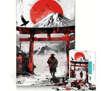 Puzzle del Portale Torii del Samurai e del Fuji, 1000 pezzi, gioco di abilità mentale, svago leggero, assemblaggio, regalo di alta qualità (38x26cm)