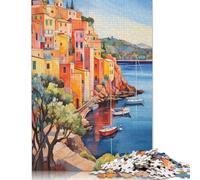 Puzzle del porto mediterraneo, difficile, 100% in cartone riciclato, per donne e uomini, regalo per la festa del papà, 1000 pezzi (75x50 cm)