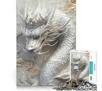 Puzzle del Re Drago Bianco da 1000 pezzi per adolescenti,stimola la mente,divertente,senza spazi vuoti,incastro perfetto,piacevole svago per interni (50x75cm)