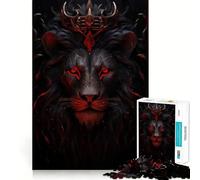 Puzzle del Re Leone arrabbiato,1000 pezzi,gioco per lo sviluppo delle capacità cognitive,superficie liscia e priva di sbavature,rilassante attività di gruppo al chiuso (38x26cm)