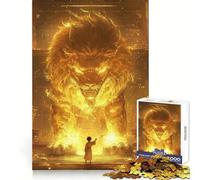 Puzzle del Re Leone cinese antico per ragazzi, 1000 pezzi, stimolante per la mente, hobby rilassante, solido, con incastro, regalo premuroso (50x75cm)