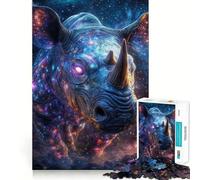 Puzzle del Rinoceronte Cosmico da 1000 pezzi per adulti, gioco di logica e abilità, calma e relax, taglio preciso, regalo affettuoso 38x26cm