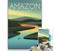 Puzzle del Rio delle Amazzoni per adulti e adolescenti, 1000 pezzi, giocattolo educativo intellettuale decomprimente, regalo di compleanno, regali, arte murale 50x75cm