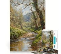 Puzzle del ruscello nel bosco,1000 pezzi,divertente gioco di simulazione cognitiva,pezzi ad incastro perfetti,regalo di compleanno,rompicapo (50x75cm)
