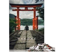 Puzzle del santuario di Hakone, Giappone, 100% cartone riciclato, puzzle di cartone premium per bambini adulti, regali di Halloween, 1000 pezzi (75x50 cm)