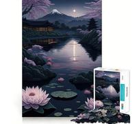 Puzzle del sereno Monte Fuji da 1000 pezzi per ragazzi, gioco di logica solido, divertimento rilassante, taglio di precisione, (38x26cm)