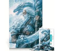 Puzzle del Signore del Drago Bianco 1000 Gioco di memoria ad alta precisione Taglio di precisione Sfida interattiva per il cervello per la casa (38x26cm)