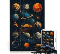 Puzzle del Sistema Solare da 1000 pezzi per ragazzi, ideale per rafforzare la memoria, rilassante e divertente, con bordi lisci e ispirato alla lista dei desideri di Babbo Natale (50x75cm)