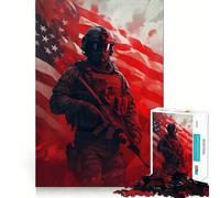 Puzzle del soldato americano,1000 pezzi,gioco stimolante per la mente,incastro perfetto,ideale per il relax in casa (50x75cm)