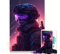 Puzzle del Soldato Cyberpunk da 1000 pezzi per adulti, sfida mentale, gioco rilassante, disegno nitido da collezione 50x75cm