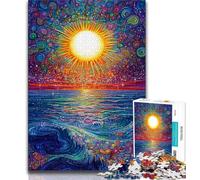 Puzzle del sole che sorge sull'oceano per adolescenti, puzzle da 1000 pezzi, gioco per famiglie, antistress, sfida difficile, ottimi regali e giocattoli, 50x75cm