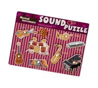 Puzzle del suono musicale per bambini piccoli,Puzzle del suono di strumenti musicali - Scheda di puzzle musicale prescolare,Puzzle in legno con effetti sonori per Ho