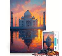 Puzzle del Taj Mahal al tramonto con riflessi, ideale per ragazzi 1000 pezzi per allenare la mente Gioco semplice e divertente da assemblare Un regalo prezioso 38x52cm