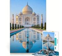 Puzzle del Taj Mahal con il suo riflesso, 1000 pezzi, per adulti Un gioco intelligente per la casa, con tagli precisi e decorazioni murali 38x26cm