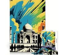 Puzzle del Taj Mahal in stile Pop Art per adulti, 1000 pezzi, gioco stimolante per la mente, calma e bellezza, pezzo da collezione 50x75cm