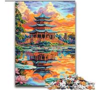 Puzzle del tempio antico giapponese per adolescenti, giocattolo educativo antistress ideale come regalo per tutta la famiglia (70x100cm)