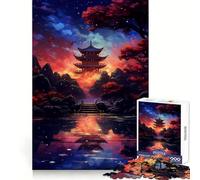 Puzzle del Tempio del Crepuscolo da 1000 pezzi per adolescenti, stimola la memoria, rilassa la mente, divertente, con bordi netti, un regalo pensato con cura (50x75cm)