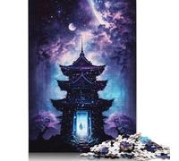Puzzle del tempio giapponese della galassia, sfida difficile, puzzle in cartone riciclato al 100% per donne e uomini, regali di Natale, 1000 pezzi (75x50 cm)