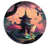 Puzzle del tempio giapponese per adulti, 1000 pezzi, regalo fai da te, decorazione, sfida mentale, per adulti, famiglia, regalo di festa 67,5x67,5 cm