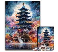 Puzzle del tempio giapponese per adulti, puzzle in cartone da 1000 pezzi per adulti, rompicapo impegnativo per adolescenti, divertimento per serate di gioco in famiglia 26X38CM/10,23x14,96 pollici
