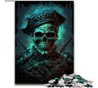 Puzzle del teschio dei pirati per adolescenti, attività divertenti per la famiglia a casa, regalo di compleanno, regali da viaggio (26x38cm)