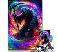 Puzzle del teschio della morte per adolescenti, 1000 pezzi, gioco per famiglie, antistress, sfida difficile, collezione di artisti, belle arti (50x75cm)