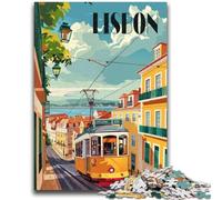 Puzzle del tram di Lisbona per adulti e adolescenti, puzzle antistress per trascorrere il tempo in casa, per migliorare l'amore tra coppie, 1000 pezzi (50x75cm)