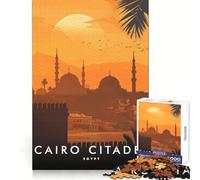 Puzzle del tramonto della Cittadella del Cairo per adolescenti, 1000 pezzi, per sviluppare la destrezza mentale, ideale per i momenti di relax, taglio di alta qualità, regalo di Natale (38x26cm)