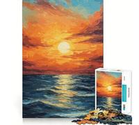 Puzzle del tramonto per ragazzi, 1000 pezzi, gioco per allenare la mente, semplice e divertente da assemblare, regalo prezioso 38x52cm