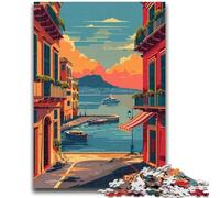 Puzzle del tramonto sul porto di Napoli da 1000 pezzi per adolescenti, adatto per bambini dai 14 anni in su Divertimento in famiglia È ideale come regalo per tutta la famiglia 1000 pezzi (26x38cm)
