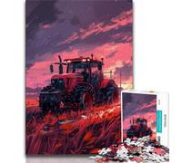 Puzzle del trattore rosso da 1000 pezzi per adolescenti, difficile da completare ma divertente e umoristico gioco educativo per il compleanno (38x26cm)