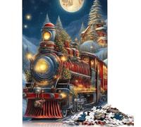 Puzzle del treno di Natale, materiali ecologici, puzzle in cartone riciclato al 100% per bambini adulti, regalo di Natale 1000 pezzi (75x50 cm)