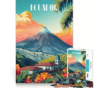 Puzzle del vulcano in Ecuador da 1000 pezzi per adulti,divertente gioco di memoria,facile da assemblare,sicuro e adatto a tutta la famiglia (50x75cm)