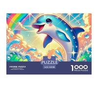 Puzzle Delfino 1000 Pezzi per Adulti e Bambini | Arcobaleno Carino, Estremamente Stimolante, Idea Regalo 52x38cm