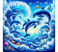 Puzzle Delfino blu, puzzle 35 pezzi per Adulti e Ragazzi 12x12inch, Intrattenimento Creativo, Sfide Divertenti, Bellissimi Regali per Gli Amanti dei Puzzles, puzzles Decorazione per Casa