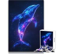 Puzzle delfino nello spazio cosmico da 1000 pezzi per adolescenti, gioco divertente per lo sviluppo cognitivo, regalo speciale per una celebrazione premurosa, dimensioni 38x26cm