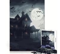 Puzzle della casa stregata spaventosa per adolescenti, 1000 pezzi, gioco per allenare la mente, design rilassante, assemblaggio, sorpresa di Natale (50x75cm)