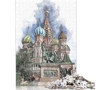 Puzzle della Cattedrale di San Basilio, 1000 pezzi, per adulti, puzzle in legno, gioco di sfida per l'esercizio mentale, regali di intrattenimento, attività per famiglie (75x50 cm)