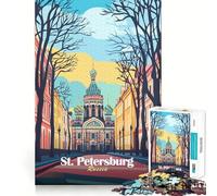 Puzzle della Chiesa di San Pietroburgo per adulti, 1000 pezzi, gioco intelligente e rilassante, taglio preciso, opera d'arte da collezione 38x26cm