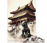 Puzzle della Città Proibita, Cina, 100% cartone riciclato, puzzle di cartone premium per bambini adulti, regali di Halloween, 1000 pezzi (75x50 cm)