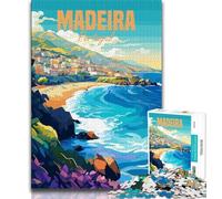Puzzle della costa di Madeira, Portogallo, per adolescenti, 1000 pezzi, puzzle da assemblare, attività divertenti da fare a casa, regalo di compleanno, regali da viaggio, 75x50cm