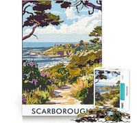 Puzzle della costa di Scarborough da 1000 pezzi per adolescenti, gioco per allenare la mente, momento di relax, assemblaggio artistico, regalo stagionale (38x26cm)