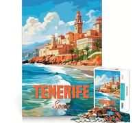 Puzzle della costa di Tenerife, Spagna, per adulti, 1000 pezzi Pensa in modo intelligente, giocattolo per la casa, goditi tagli precisi, decorazione da parete 38x26cm
