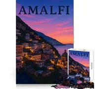 Puzzle della Costiera Amalfitana al tramonto per ragazzi, 1000 pezzi, stimolante, piacevole per il tempo libero, bordi lisci, regalo di Natale ideale (50x75cm)