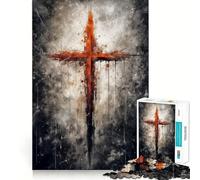Puzzle della Croce Rossa di Gesù, 1000 pezzi, per ragazzi, gioco di logica, momento di relax, taglio preciso, pezzo da collezione (38x52cm)