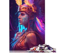 Puzzle della Dea Atena al Neon, sfida difficile, 100% in cartone riciclato, per bambini e adulti, regali di Halloween, 1000 pezzi (26x38 cm)