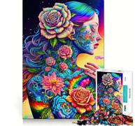 Puzzle della Dea dei Fiori Arcobaleno per adulti, 1000 pezzi, stimola la memoria, divertente da assemblare, oggetto artistico da collezione (38x52cm)